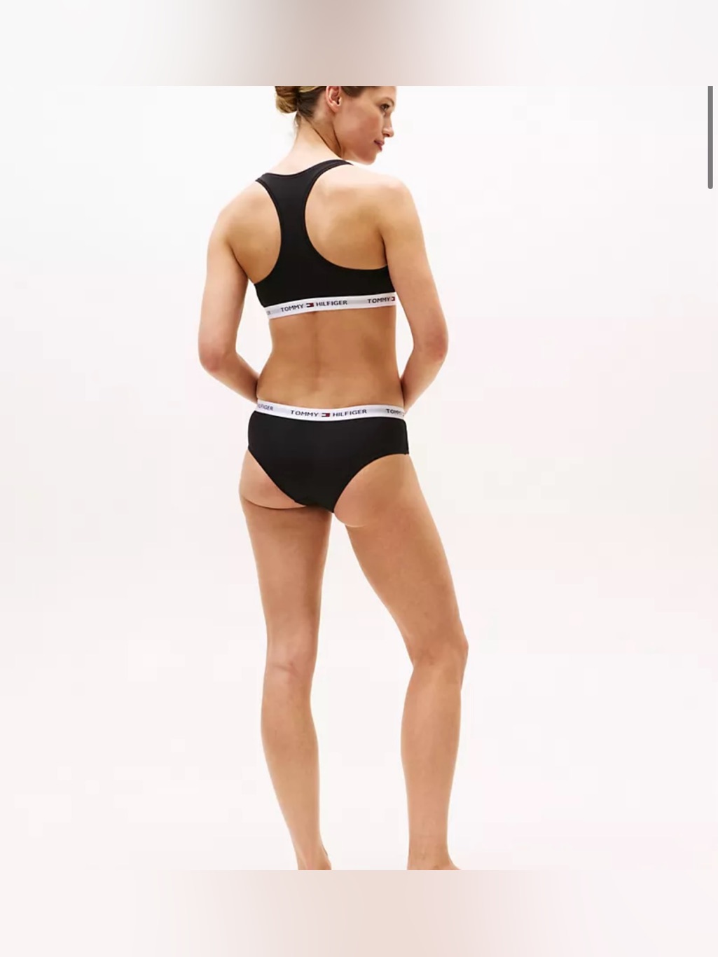 Tommy Hilfiger Black Logo-Trim Racerback Bralette & Hipster Brief